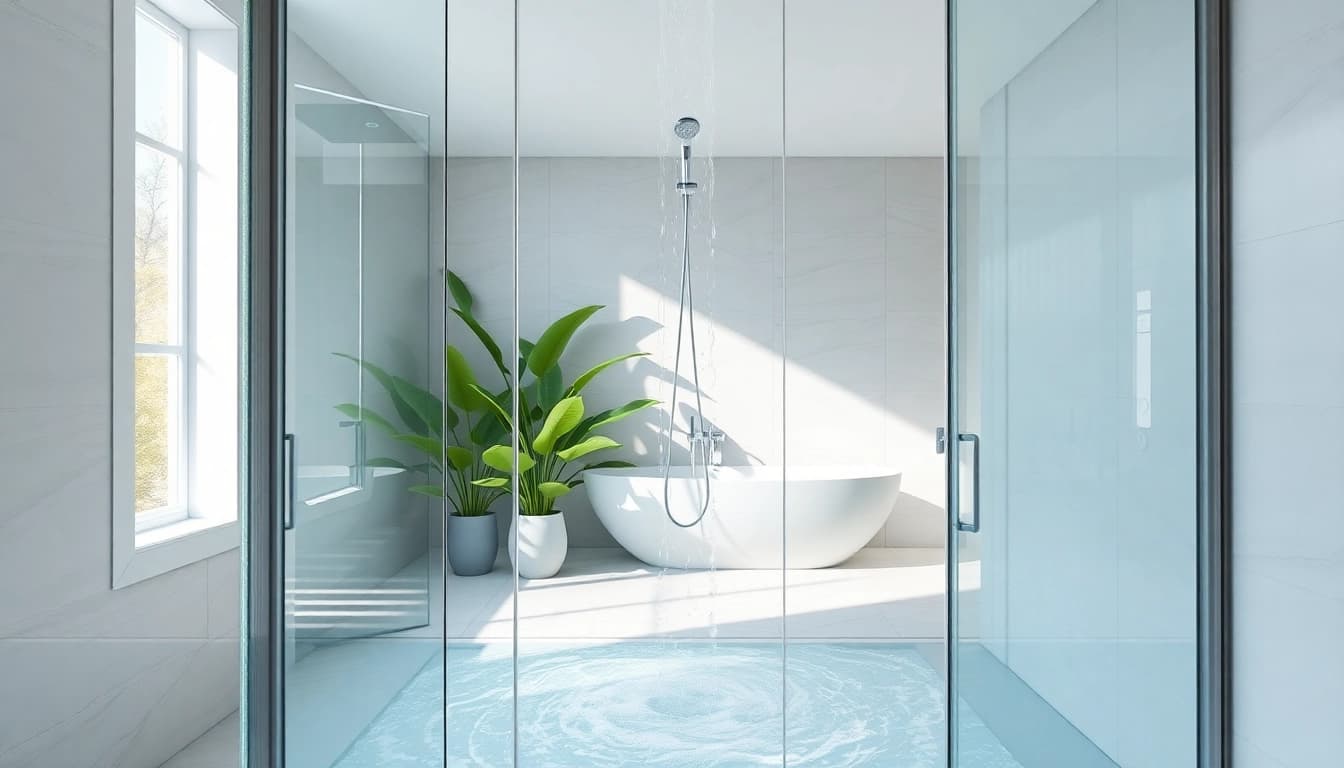 Stylish duschkabine 90x90 komplett in einer hellen, modernen Badezimmerumgebung.