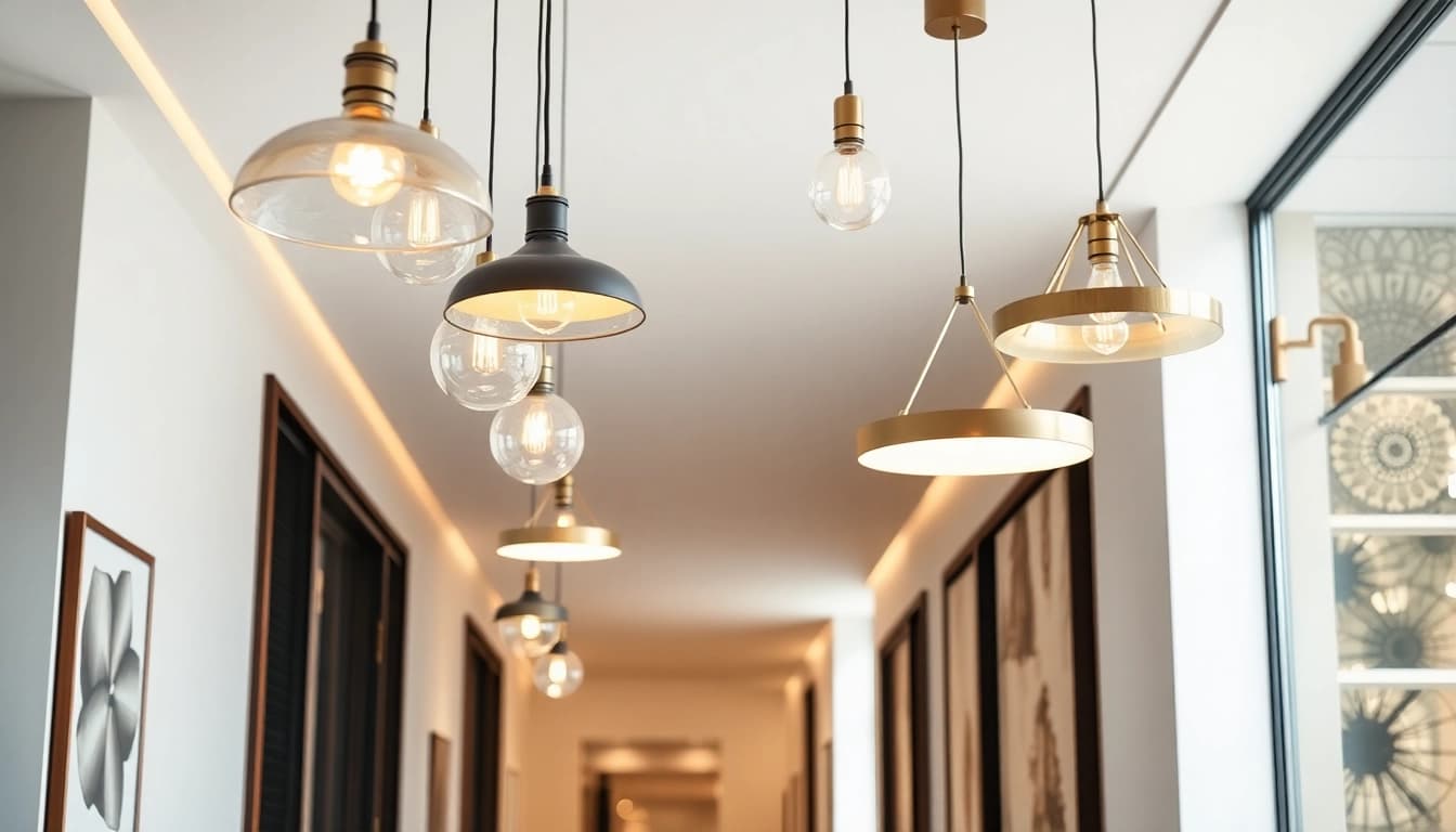 Illuminate your hallway with stylish light fixtures for hallway, showcasing elegance and modern design.