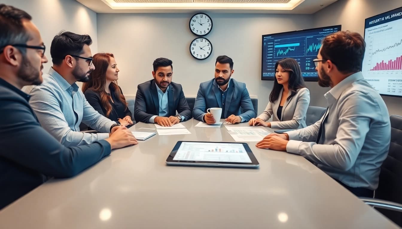 VAT Return Filing in UAE meeting with professionals reviewing financial documents