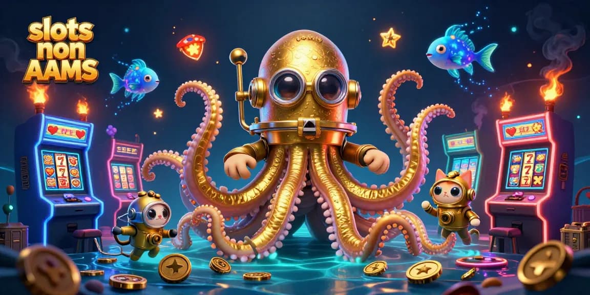 Gioca a entusiasmanti slot non AAMS con un'affascinante illustrazione di un kraken 3D e di un gatto subacqueo.