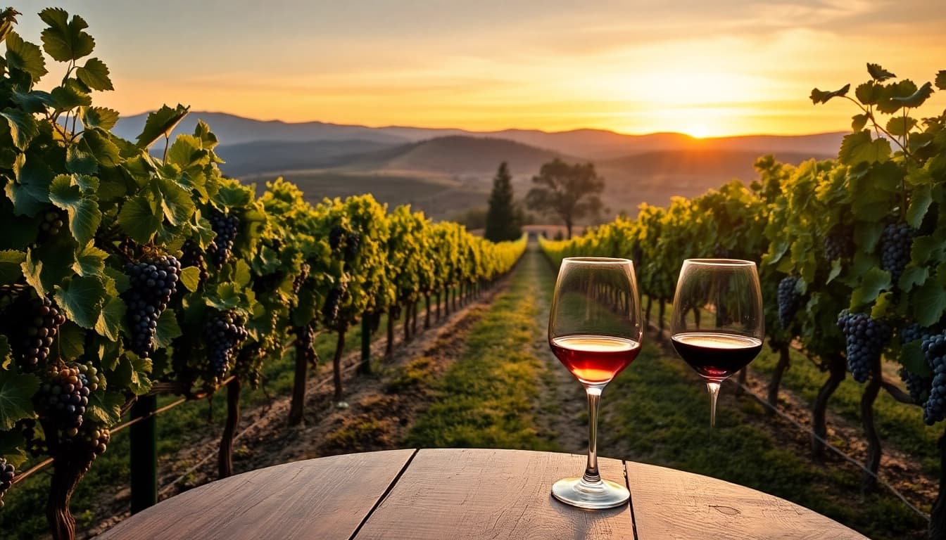 Tasting wines in Clarksburg with scenic vineyards as a backdrop, showcasing the area's charm.