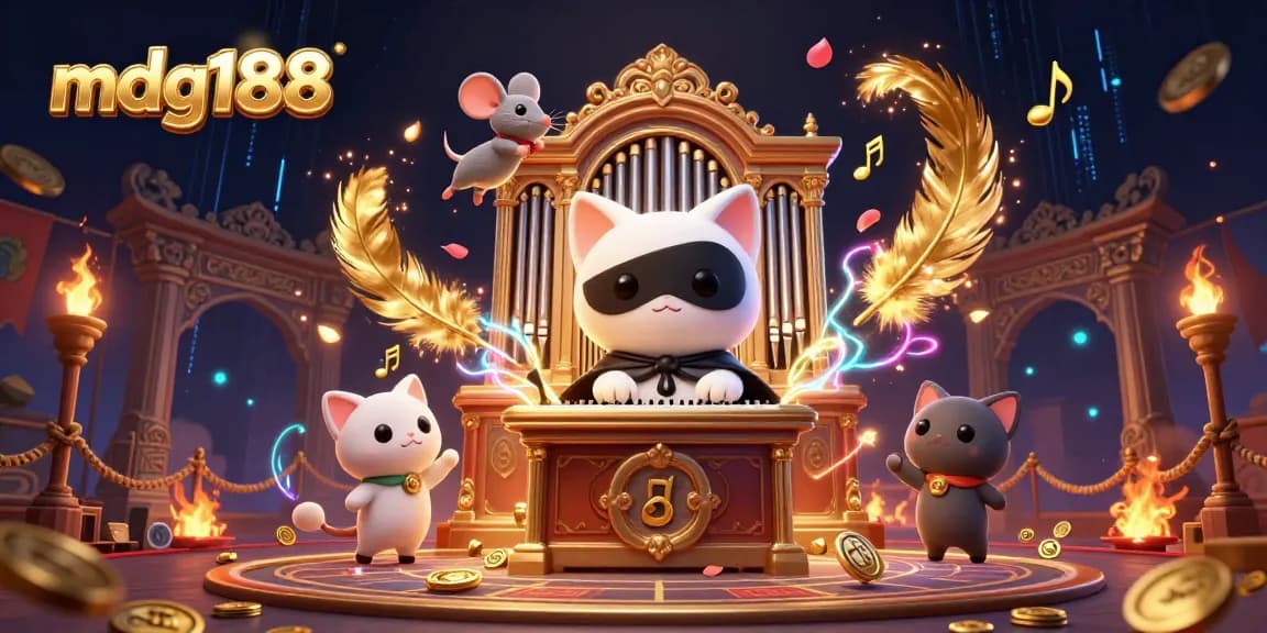 Engage in thrilling gameplay at mdg188 with a 3D casino scene featuring vibrant characters and elements.