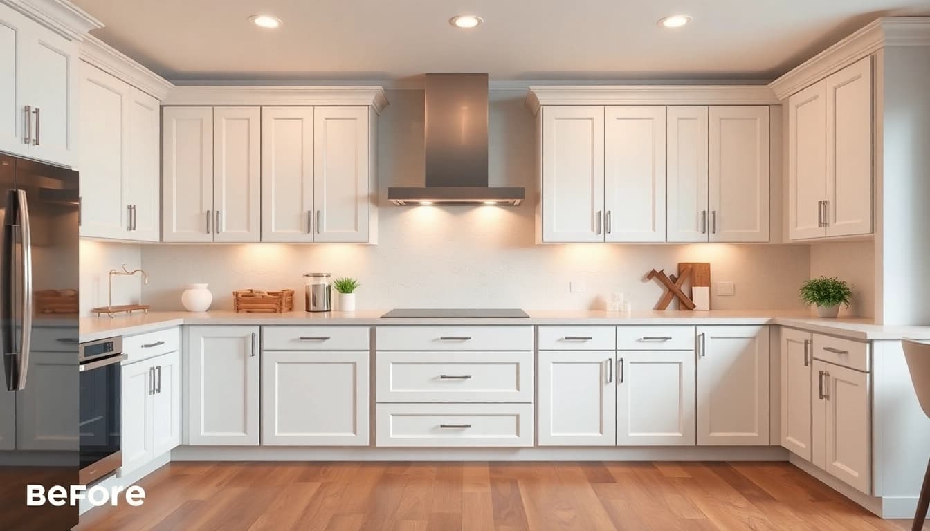 Cabinet refacing transformation showcasing modern design in Saint Petersburg FL.