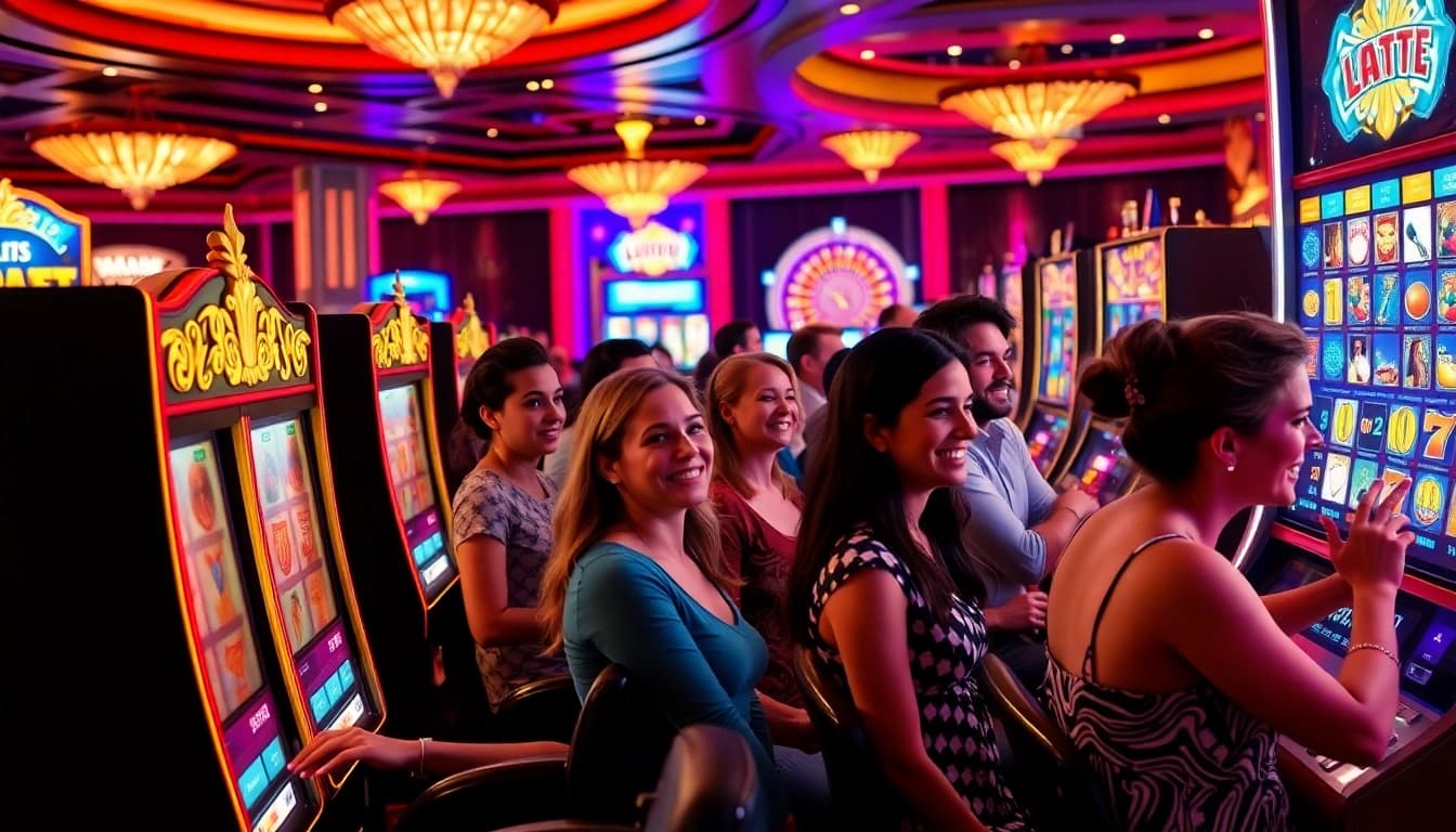 Players enjoying slot pragmatic games in a luxurious casino environment.