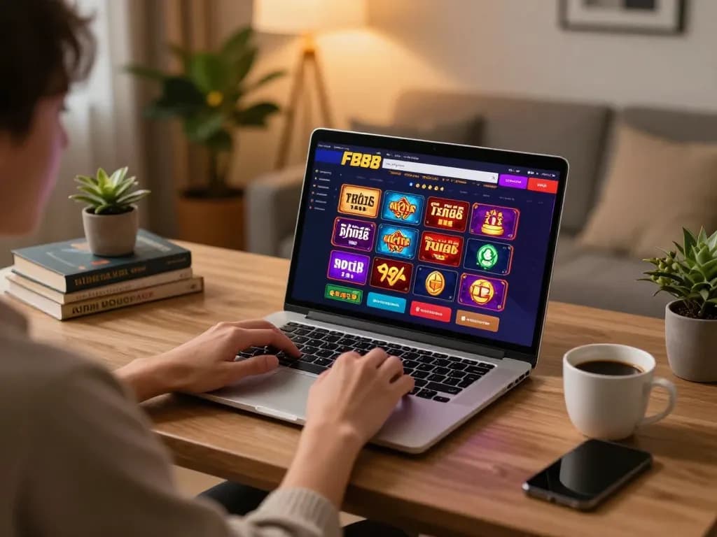 Engaging player enjoying the Link FB88 mobile casino experience from the comfort of home.