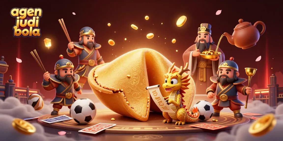 Bet on agen judi bola with dynamic sports elements and a vibrant illustration of fortune and strategy.