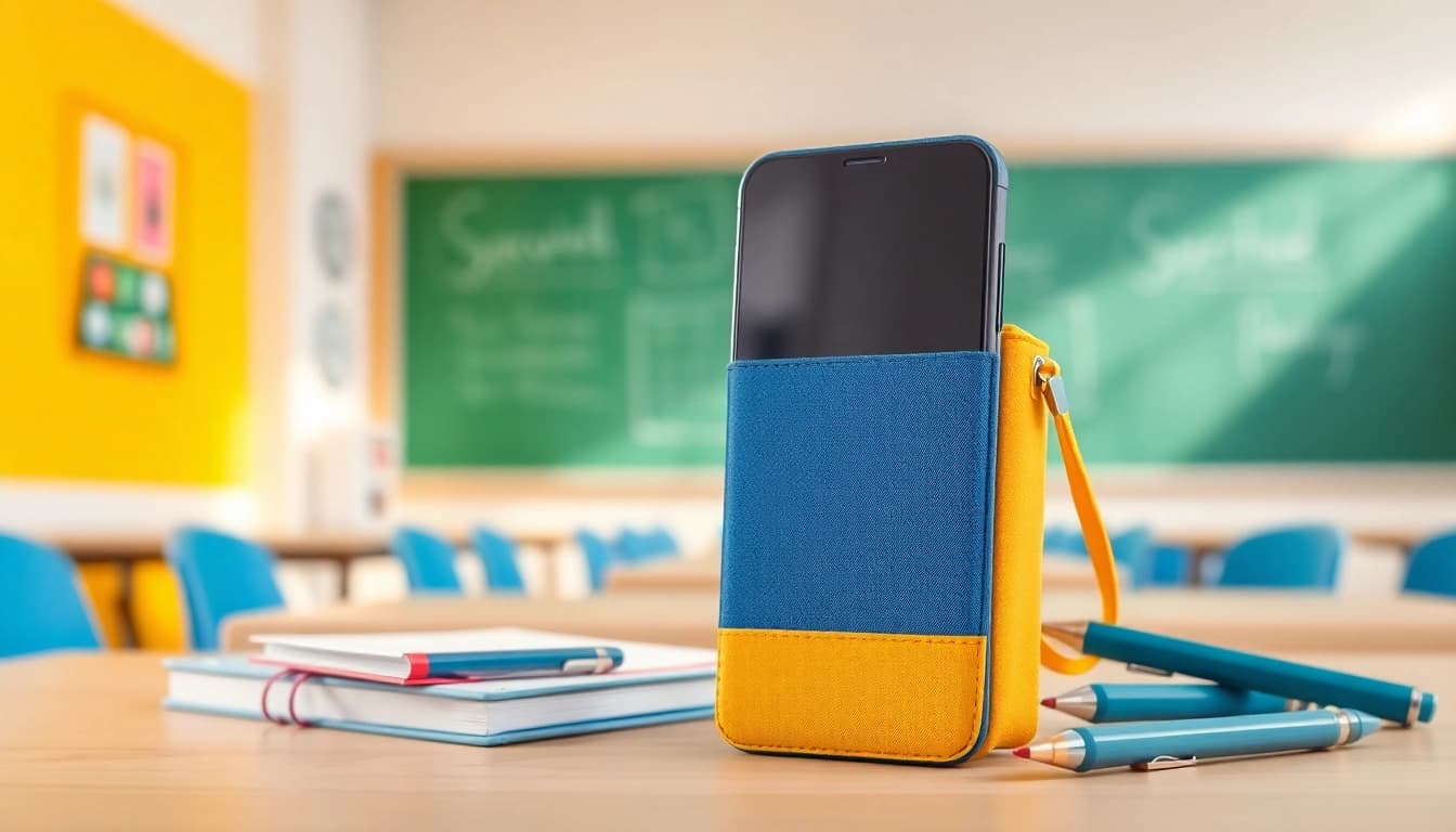 Handytasche Schule in einem stilvollen Design, ideal für Schüler und Studenten.