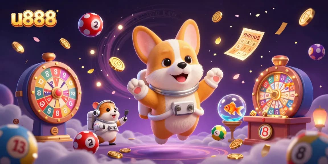 Experience thrilling gameplay at u888 with a vibrant 3D casino scene featuring fun characters and exciting game elements.