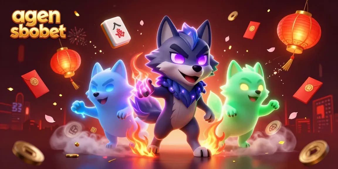 Engage with agen sbobet through exciting sports betting visuals featuring mystical wolves.