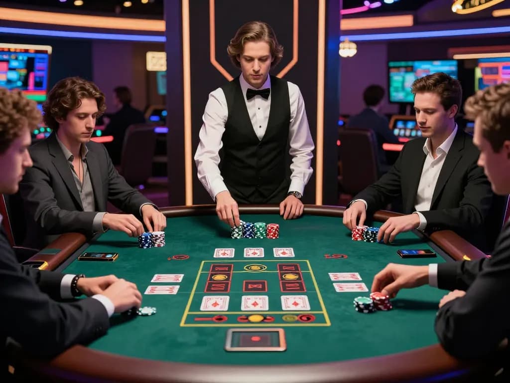 Dynamic baccarat site scene with players engaging in an exciting online casino environment.
