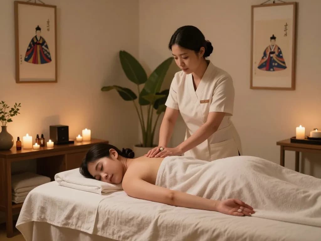 Experience relaxing 강남마사지 in a serene spa setting with soft lighting and calming atmosphere.