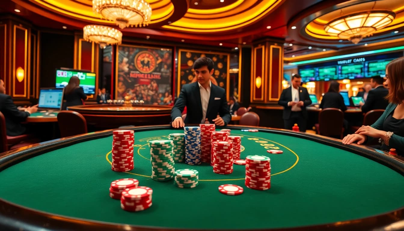 Experience the luxury of gaming at 789betmedia.com with an exciting poker scene full of vibrant colors and professional players.