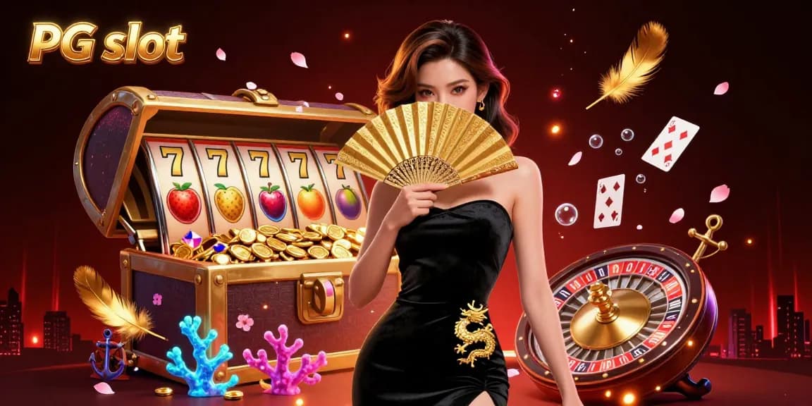 Spin the PG slot reels with vibrant gems and lucky symbols in an enchanting casino scene.
