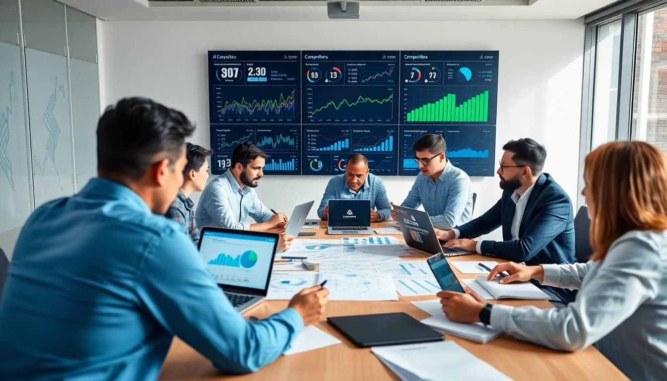 Analyze data with AI for competitive intelligence in a collaborative business setting.
