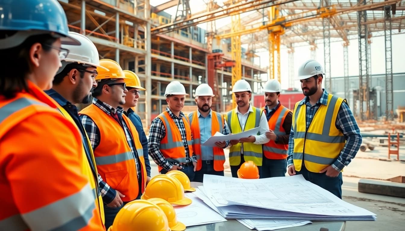 Enhancing construction safety programs through team training and safety protocols in an active work environment.