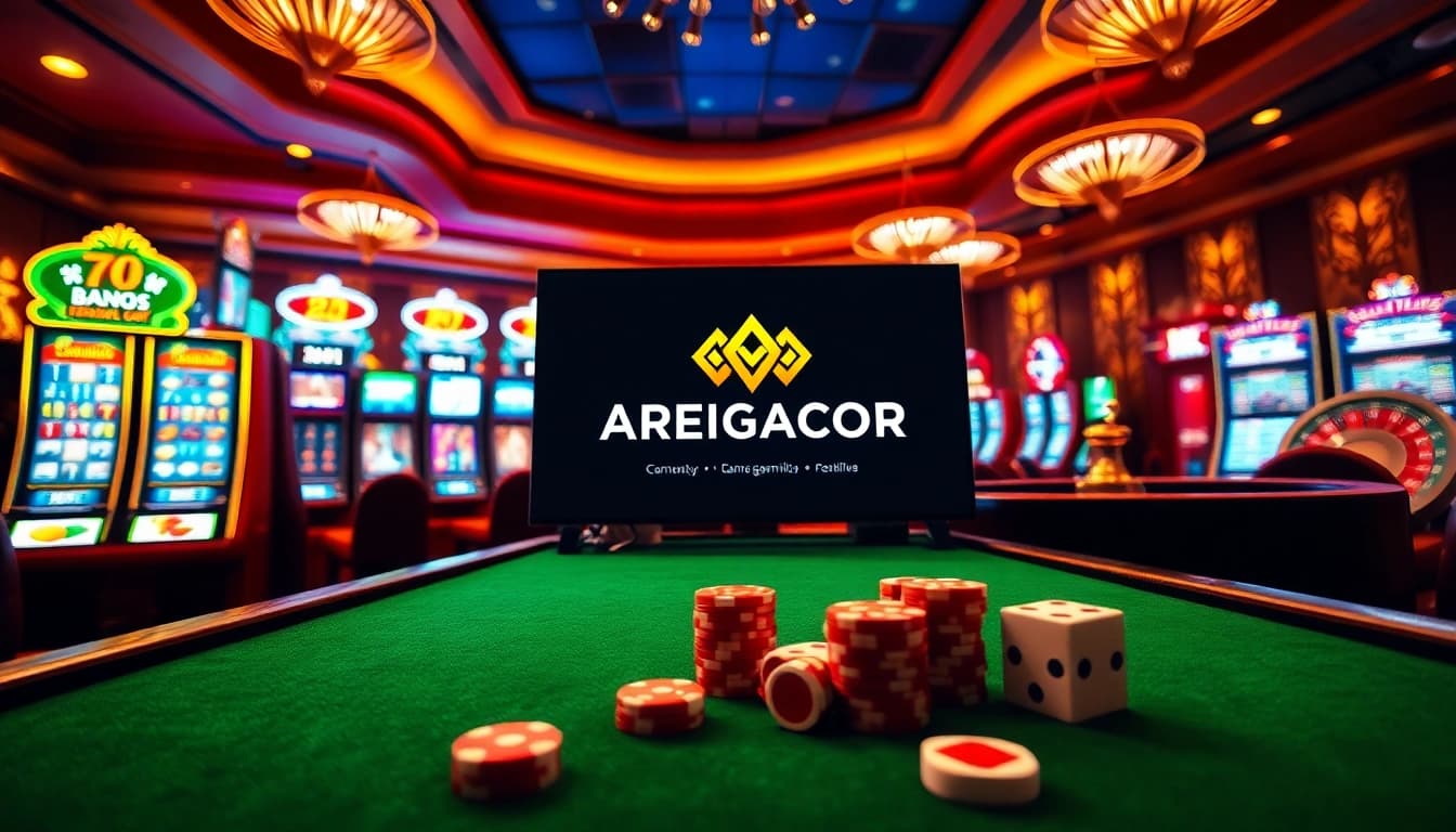 Experience thrilling gameplay at ARESGACOR, with vibrant slot machines and poker tables.
