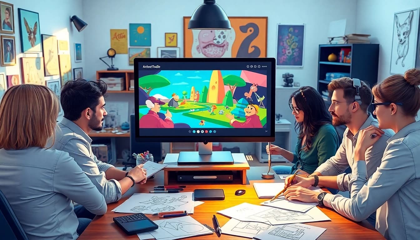 Animation Agency erstellt lebendige Animationen in kreativem Büro