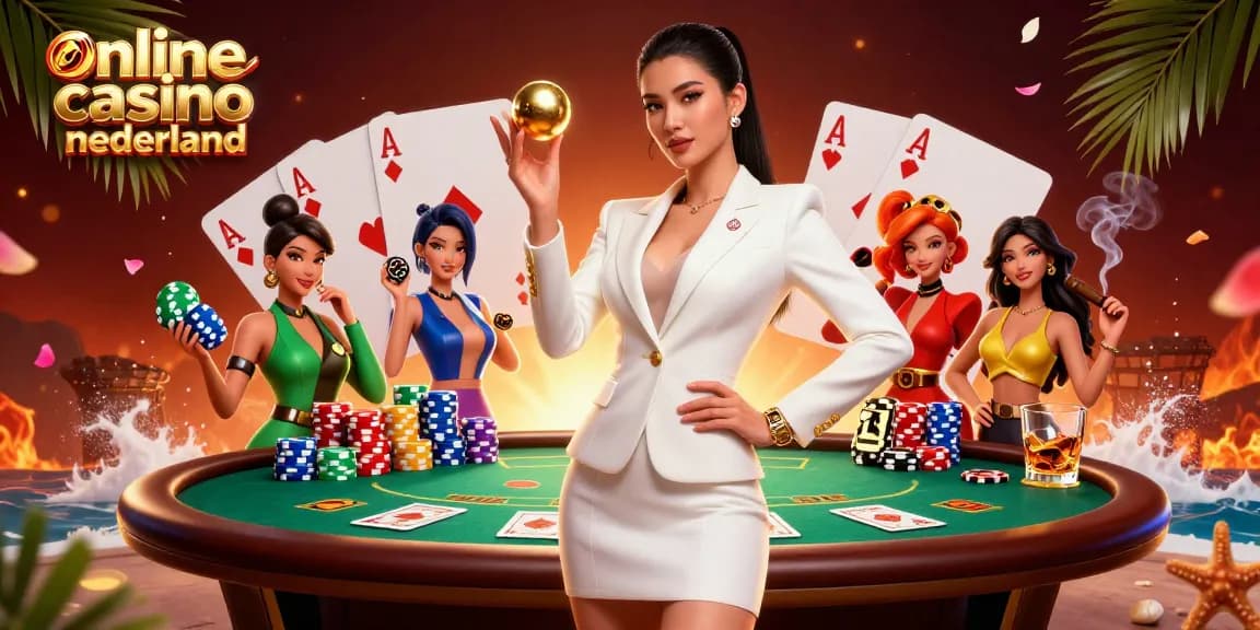 Join the excitement at online casino nederland with a captivating 3D illustration showcasing vibrant gambling elements.
