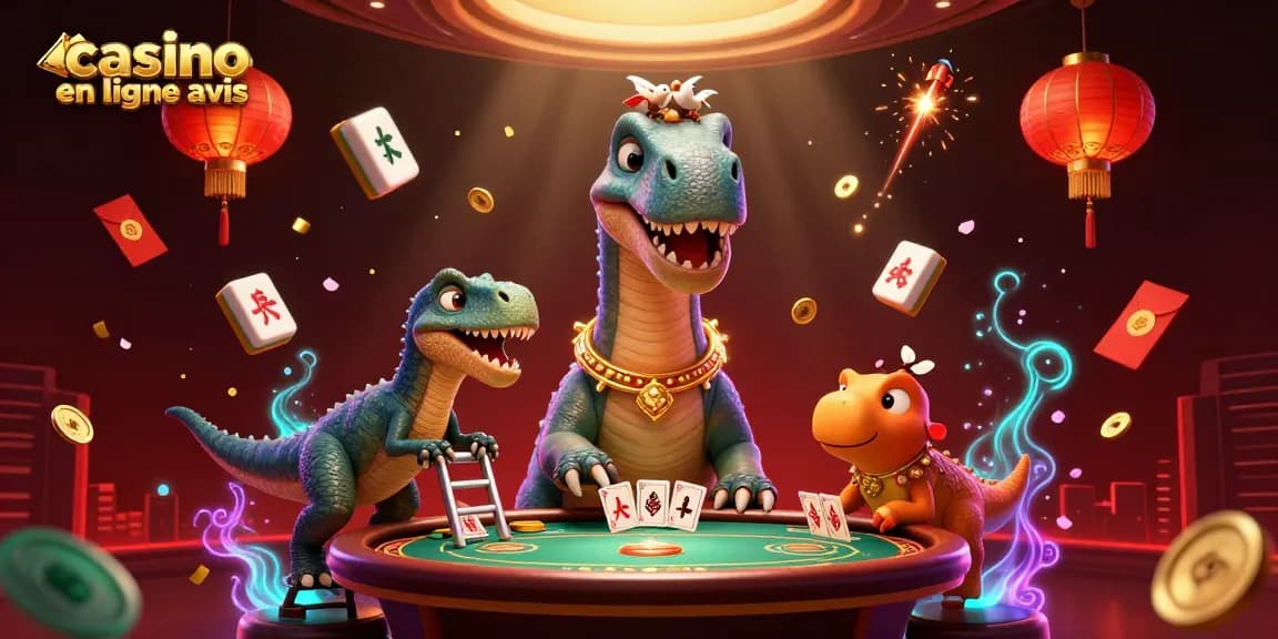 Illustration dynamique représentant un casino avec des éléments jouables, incluant casino en ligne avis.