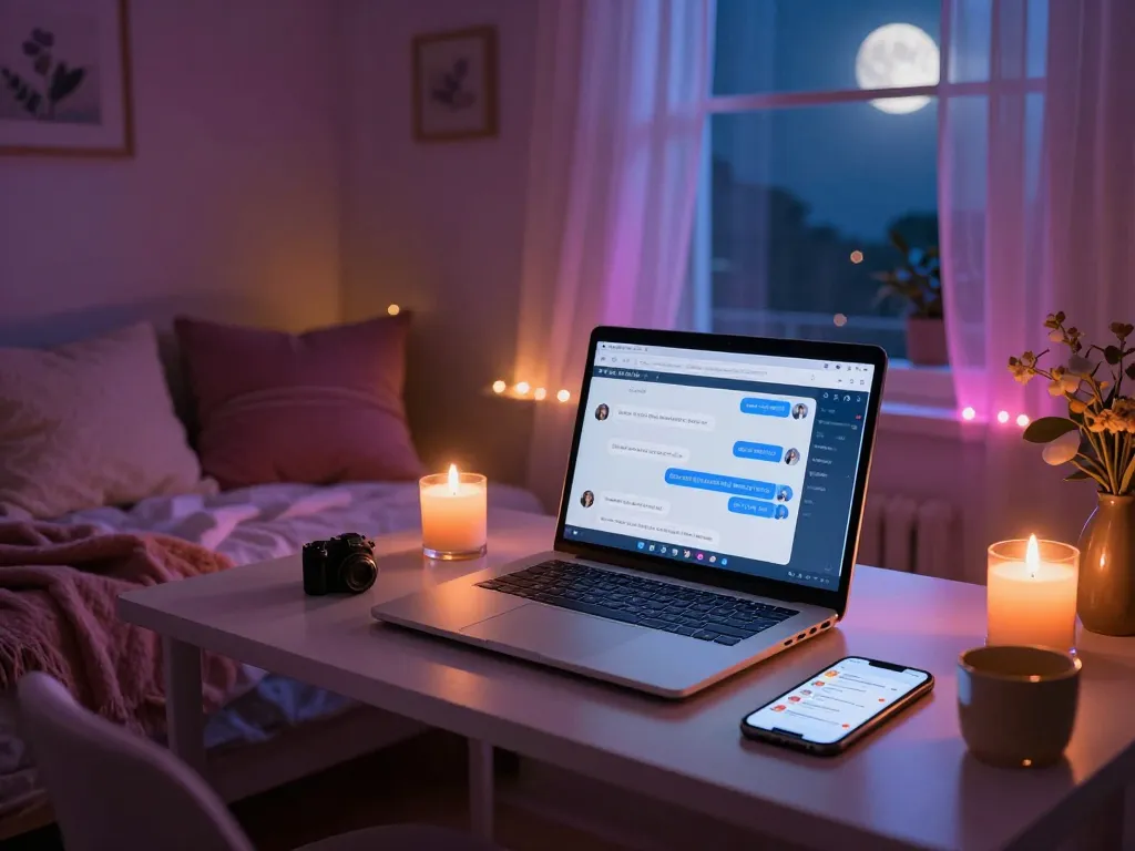 Engaging nsfw ai chat interface in an inviting and cozy bedroom setting
