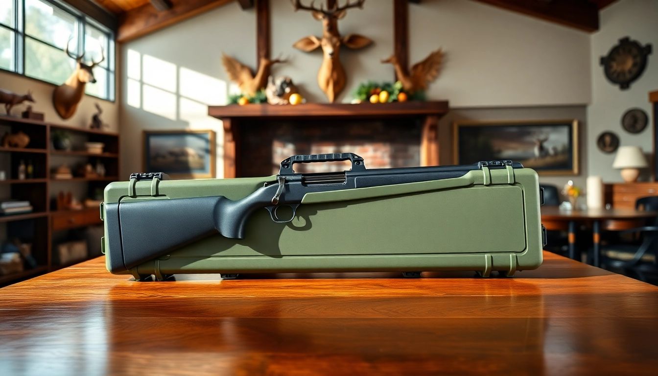 Store a hunting rifle securely with this durable pelican rifle case showcasing quality and style.