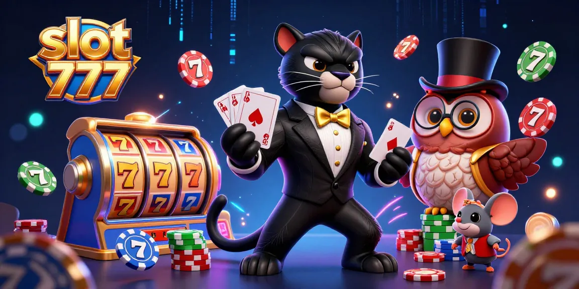 Mainkan slot 777 dengan gaya, kartu, dan chip yang penuh warna di kasino digital.