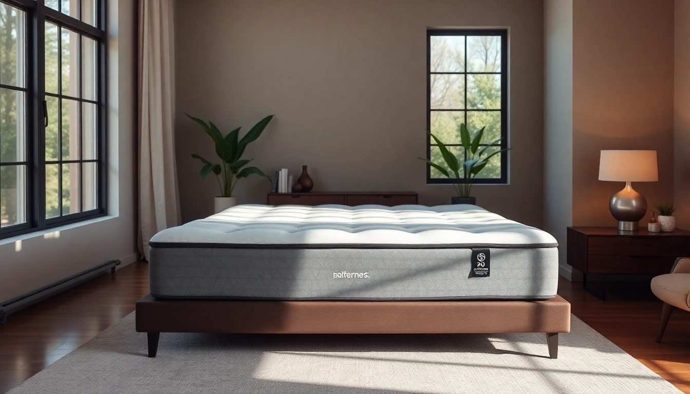 Experience the comfort of California King Stearns and Foster mattress in a modern bedroom setting.