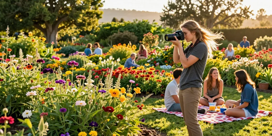 Explore the beauty of Capay Valley Garden with vibrant flowers and joyful travelers at https://www.thecapayvalleygardentour.com