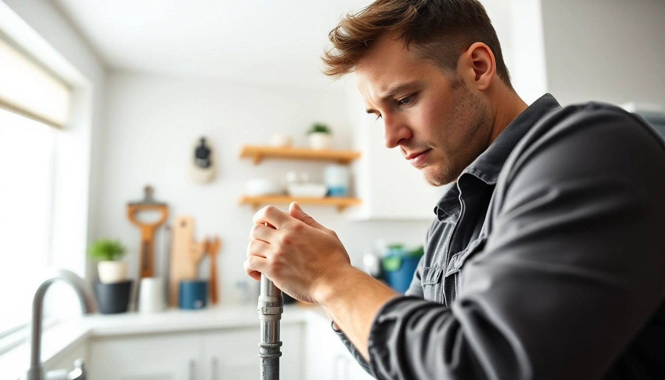 Get expert whole house repiping services Clearwater FL with a skilled plumber at work in a modern kitchen.