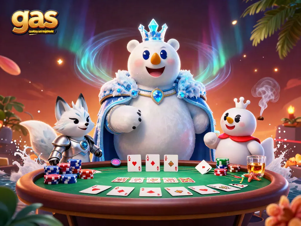 Engage with the elite gas cooktop and rangehood in a vibrant casino scene filled with poker elements.