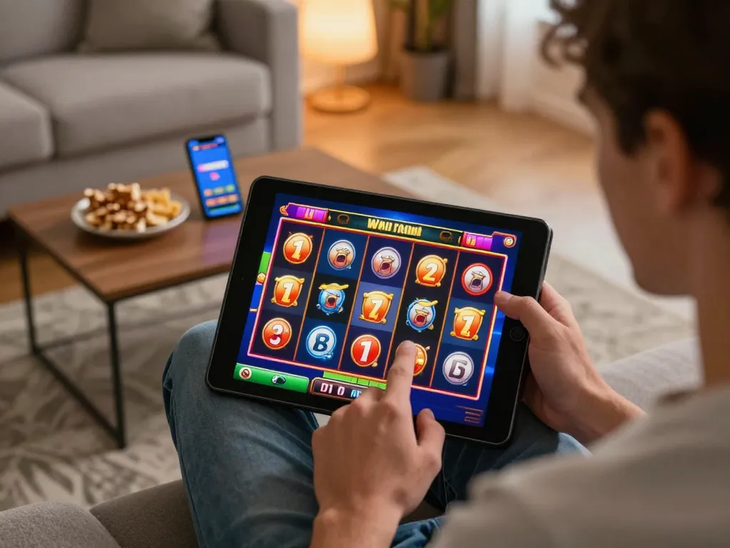 Engaging moment with a player online during a thrilling slot gacor hari ini session, showcasing excitement and strategic gameplay.