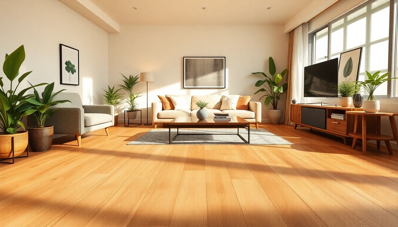 Explore flexible vinyl plank flooring in a stylish living room showcasing its waterproof features.