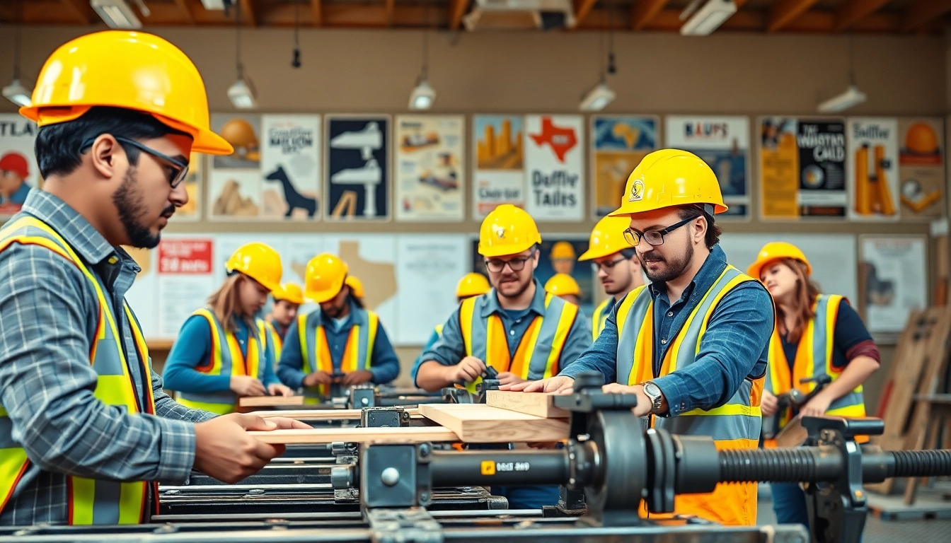 Construction trade schools in Texas featuring students hands-on learning essential skills.