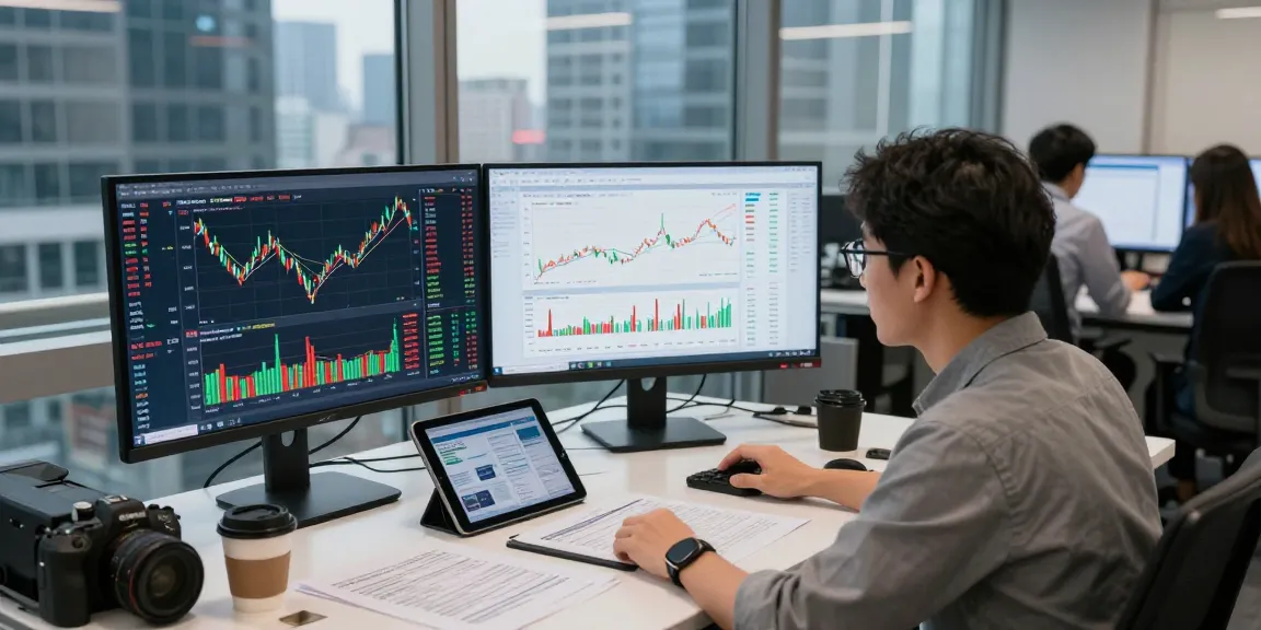 使用港股回测行情接口的金融分析师在现代办公室分析实时市场数据