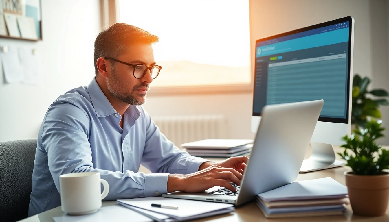 Consultant navigating registration and certification in Federal databases for federal contracts with focus.