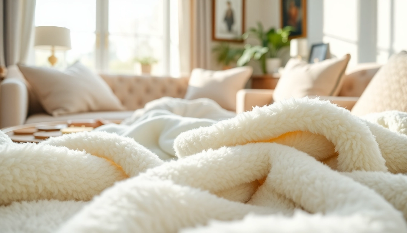 Fleece stof in een stijlvolle interieursetting met zachte texturen