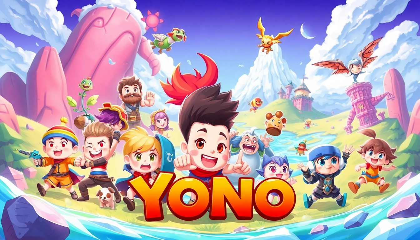 Explore exciting characters and adventures in Yono games with this vibrant illustration.