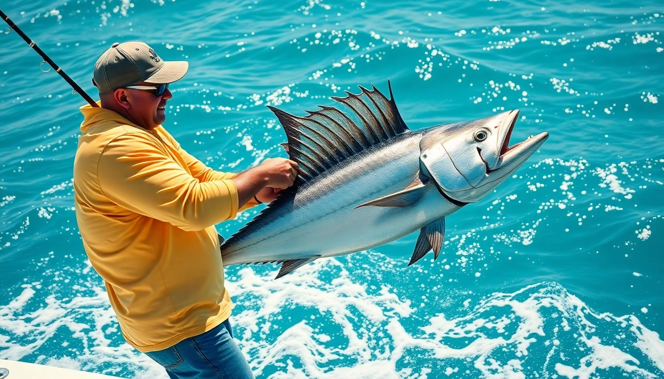 Angler catching a roosterfish fishing Mexico in vibrant ocean scene, showcasing a thrilling fishing experience.