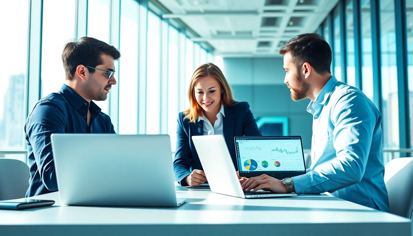 Enhance your operations with Managed IT Services through professional team collaboration in a vibrant office.