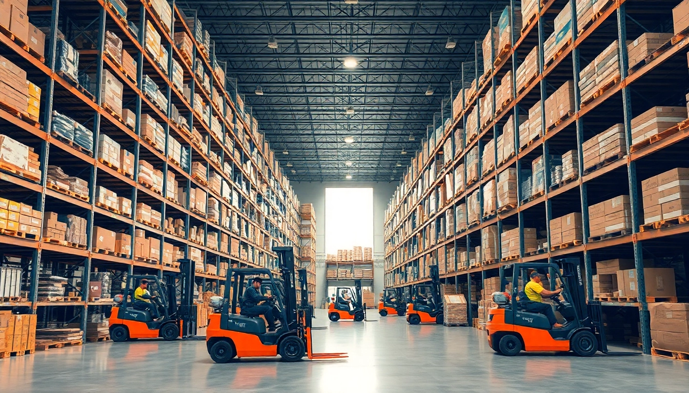 Optimize Warehouse operations with workers managing inventory in an organized storage facility.
