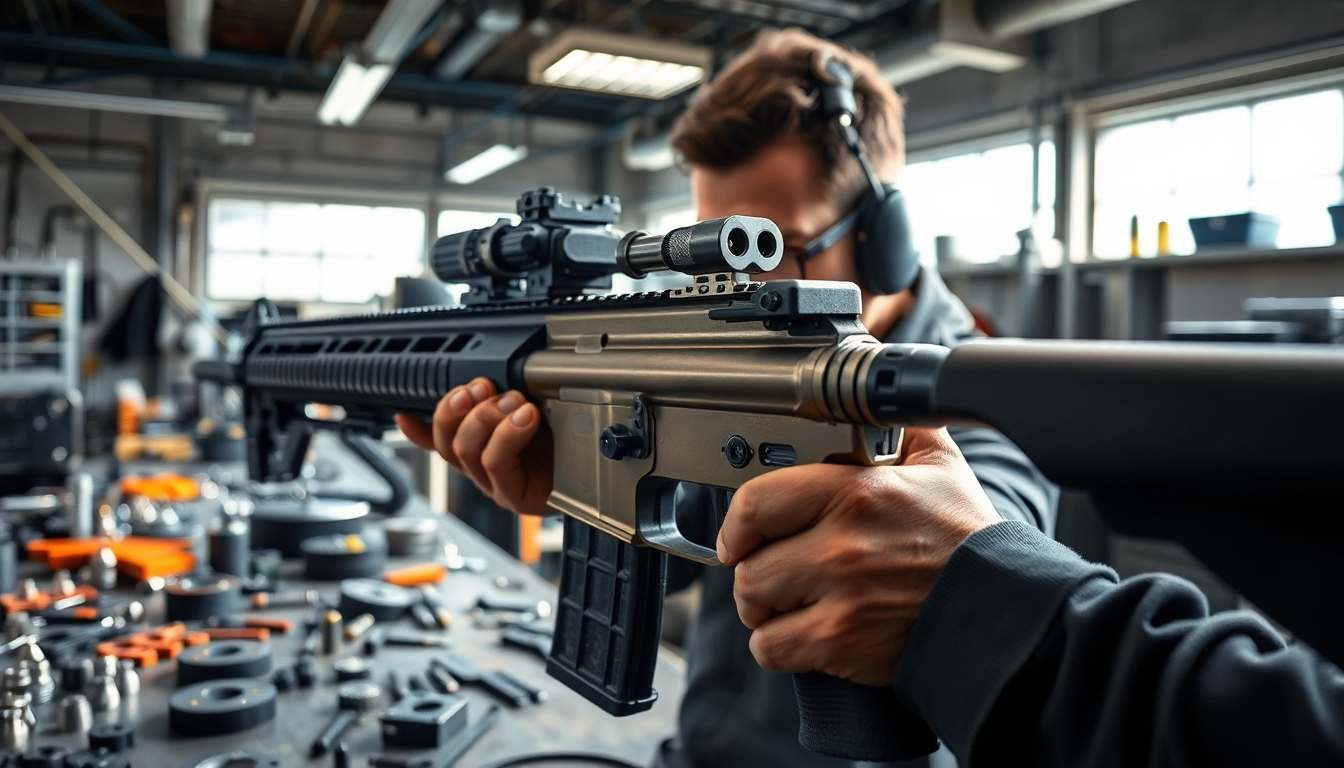 Crafting an ar 10 trigger in a professional workshop with precision tools.