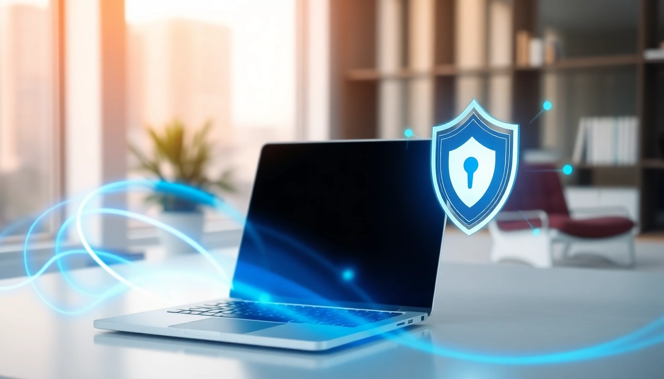 Enhance your security with a vpn while browsing safely online, surrounded by digital shield imagery.