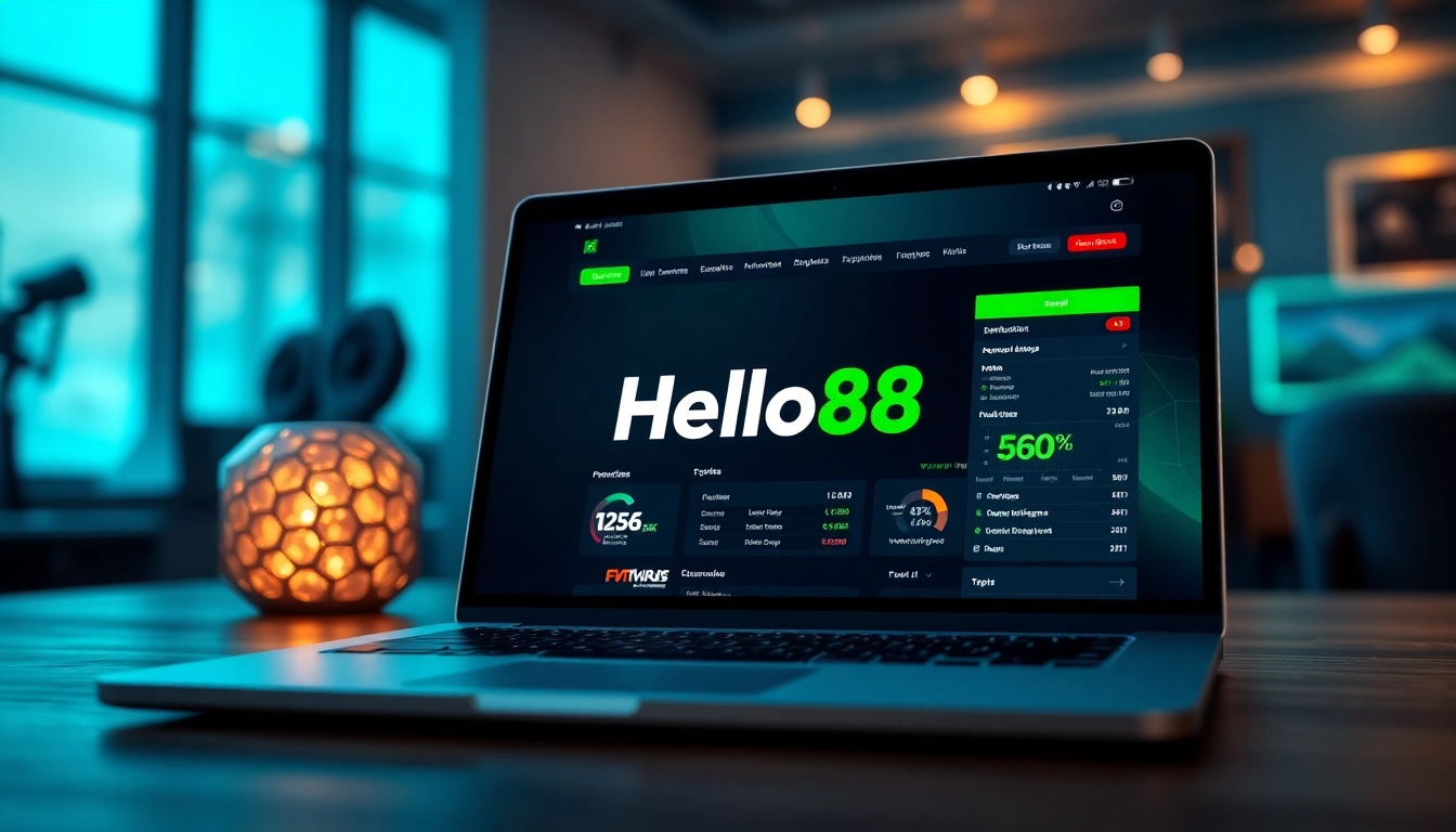 Hello88 online betting platform interface showcasing vibrant colors and user engagement.
