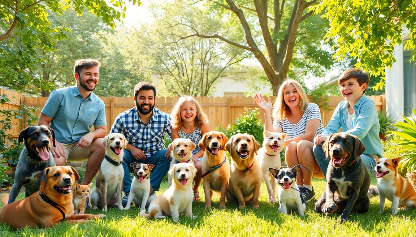 Heartwarming interactions with free pets examples in a sunny backyard setting.