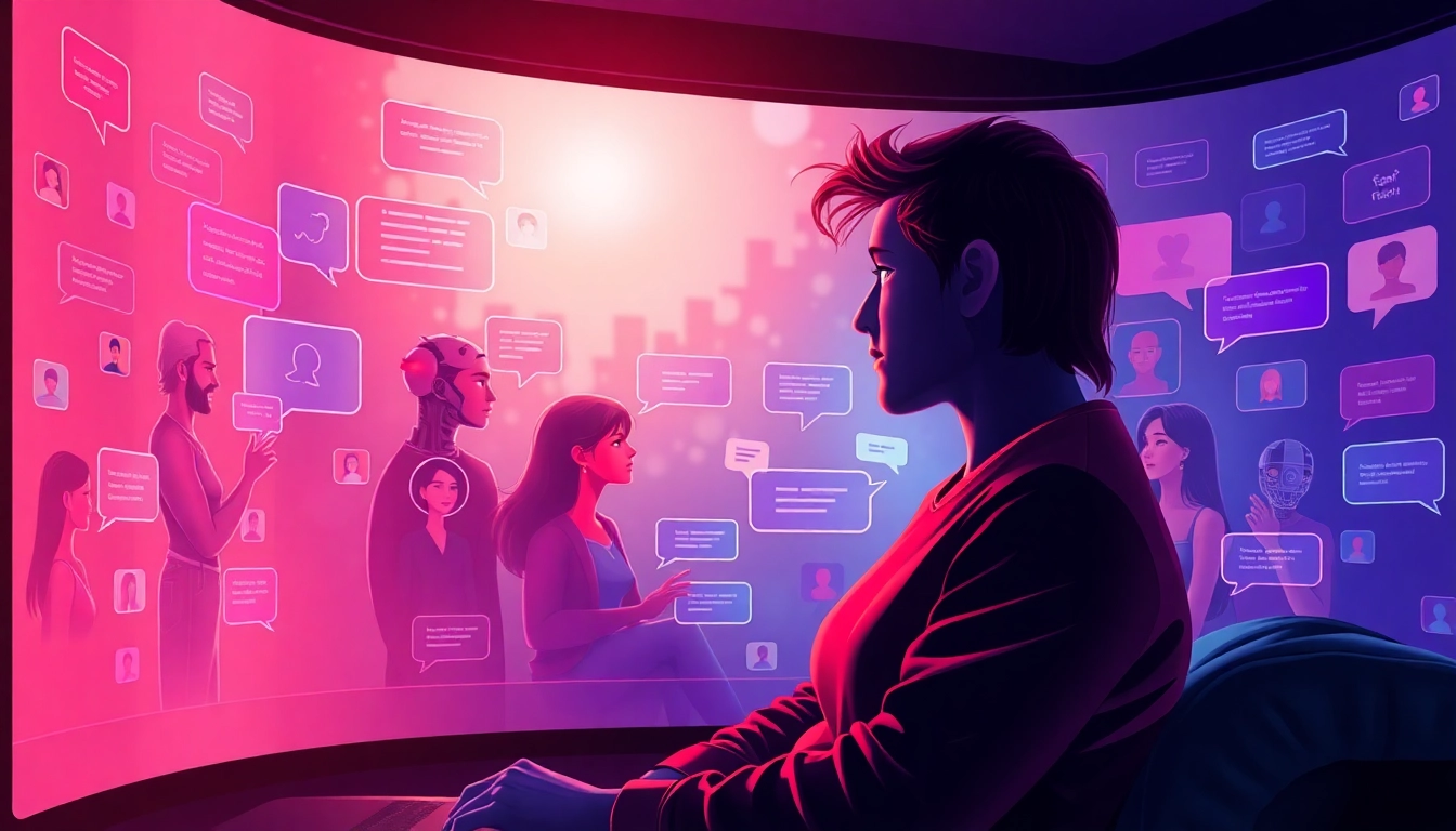 Engaging sex chat AI avatars in a vibrant digital space for intimate conversations