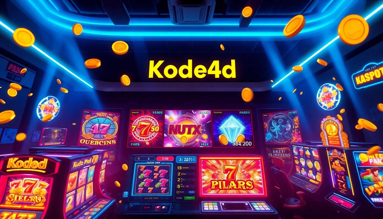 Kode4d slot gaming interface showcasing vibrant games and customer support.