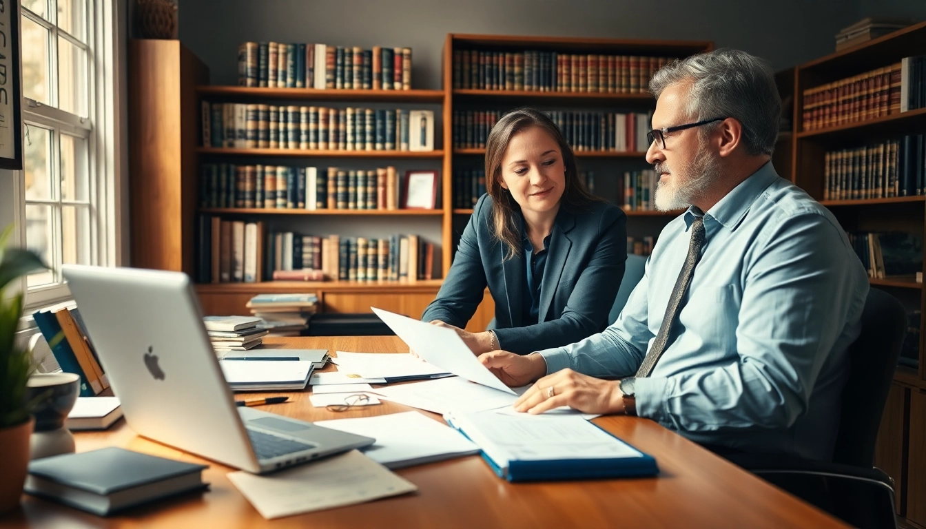 Public Adjuster Near Me helping a client with insurance claims in a professional office.