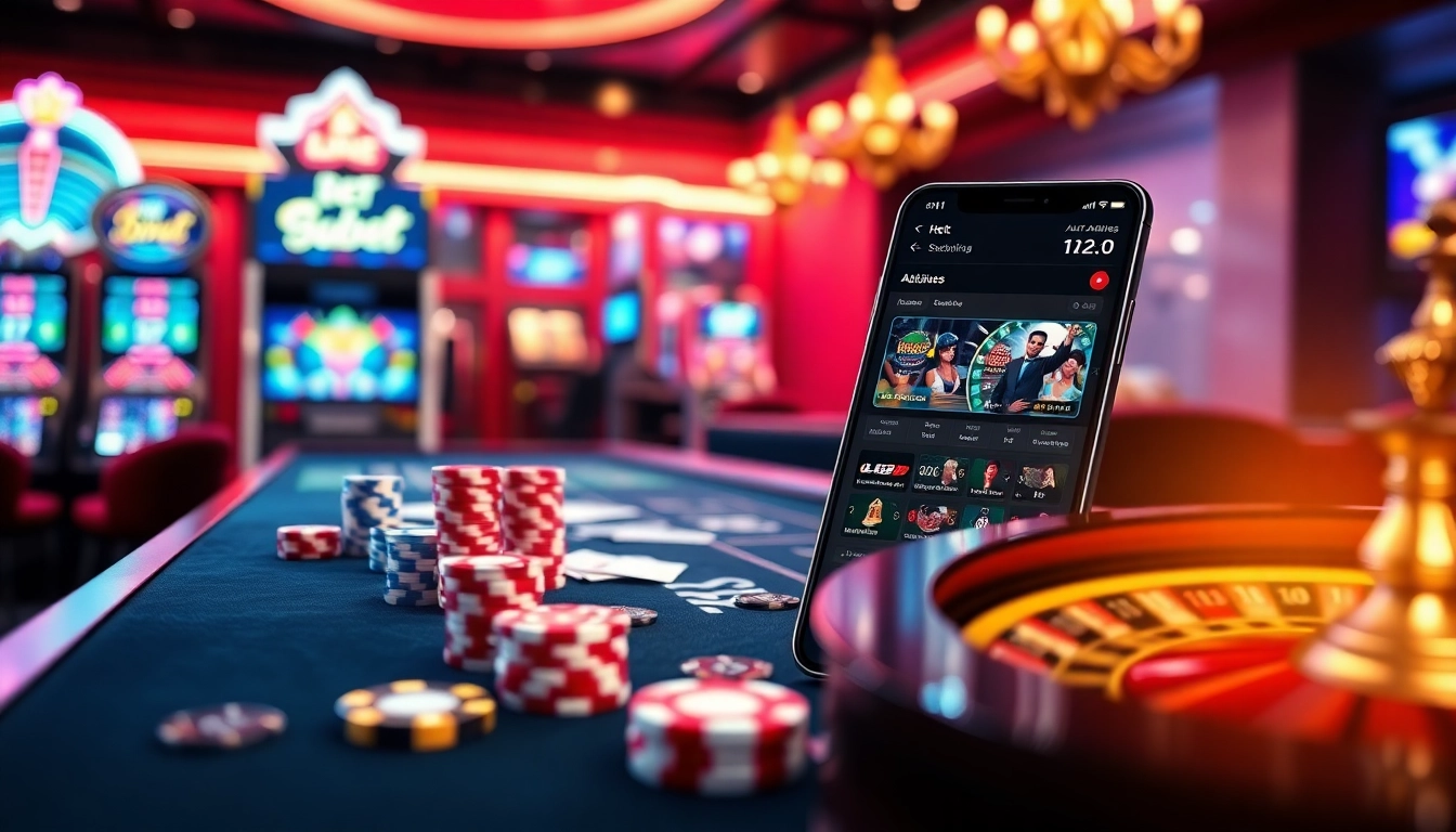 Exciting action on 12bet's online casino interface featuring poker chips and a roulette wheel.