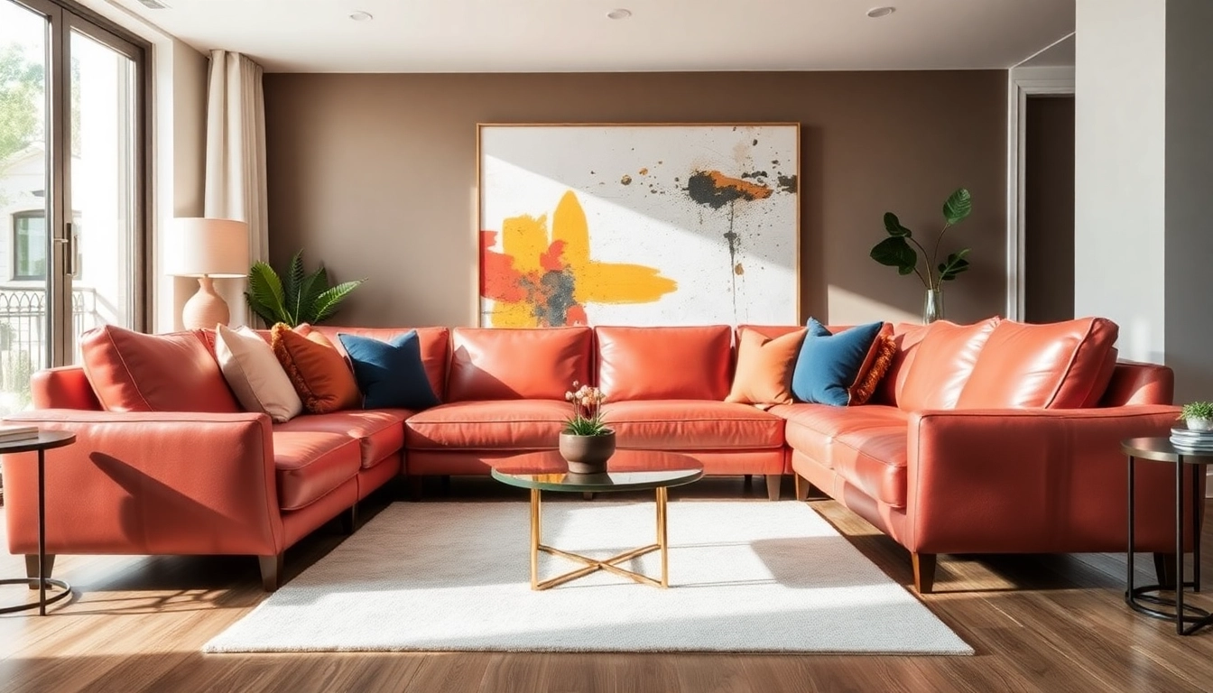 Skai leer bekleding op een stijlvolle bank in een moderne woonkamer setting