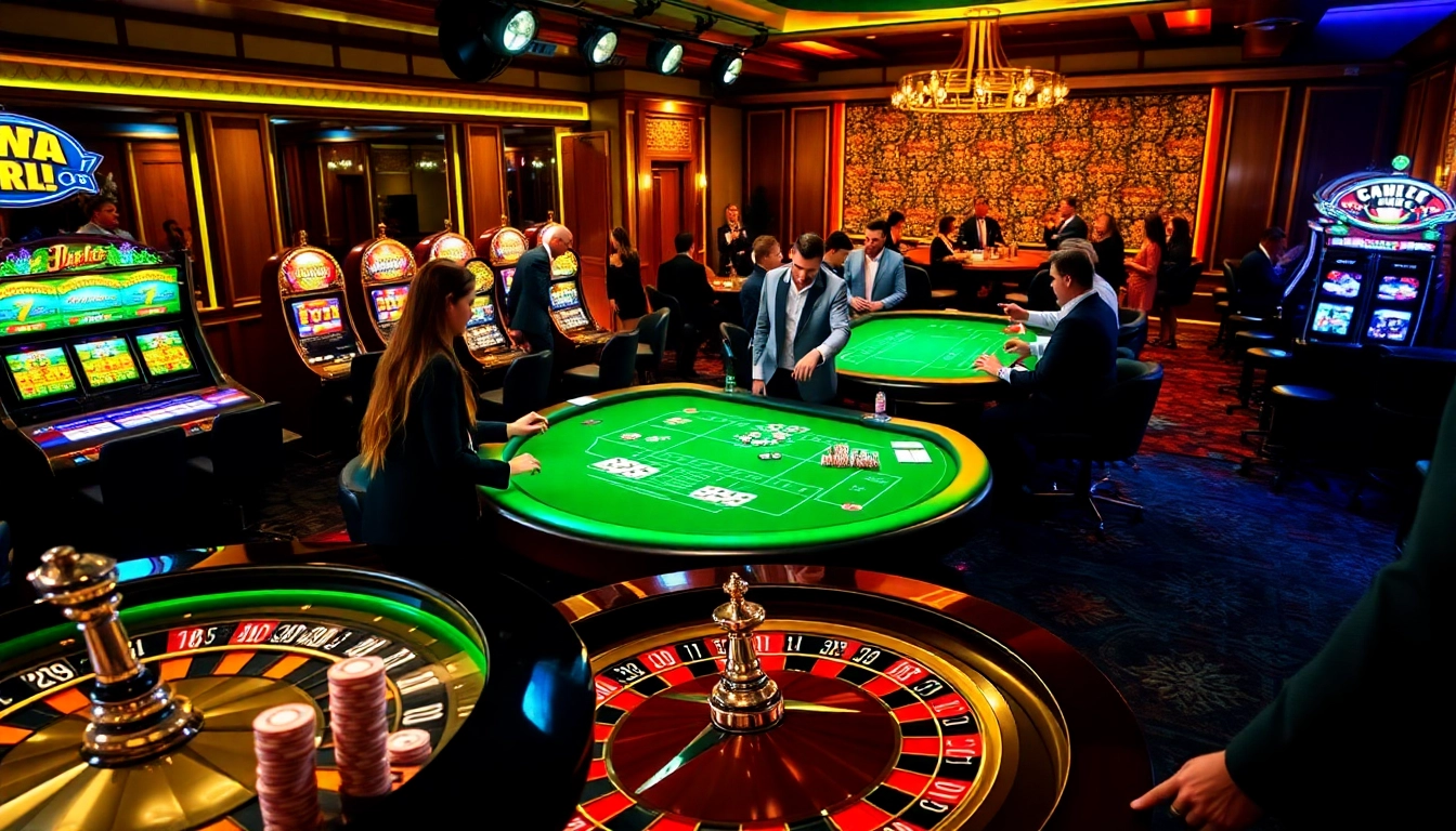 Experience the thrill of gaming at a top club casino table filled with vibrant players and luxurious decor.